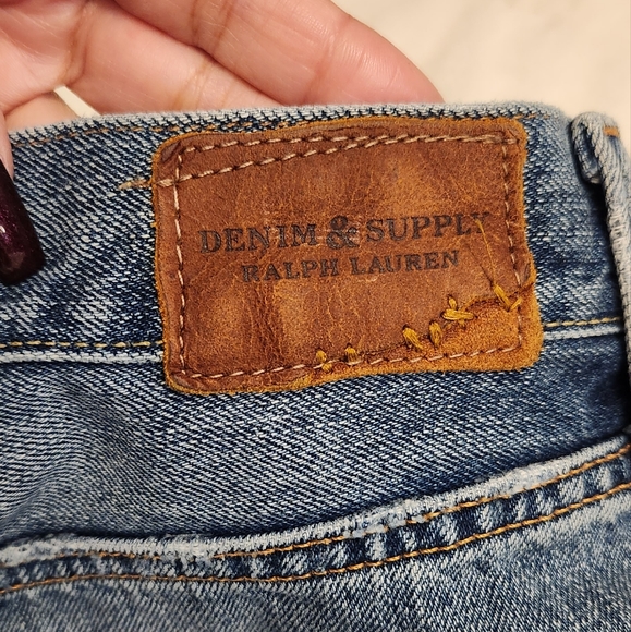 Ralph Lauren denim and supply mini denim skirt distressed size 27 - Picture 3 of 7